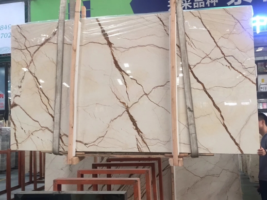 China Menes Gold Polished Marble Slab