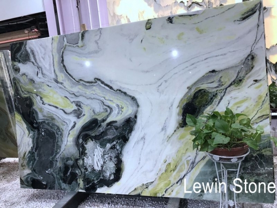 Green forest marble slab