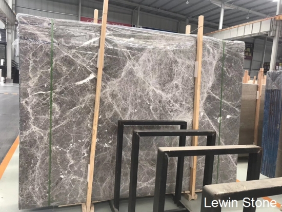 Hermes Gray Marble Slab, Natural Stone, Luxury