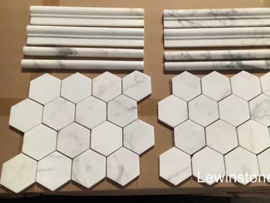 Calacatta White Marble Mosaics Tiles