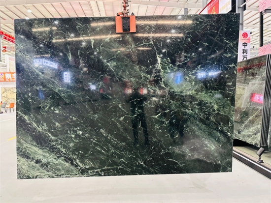 Prada green marble slabs